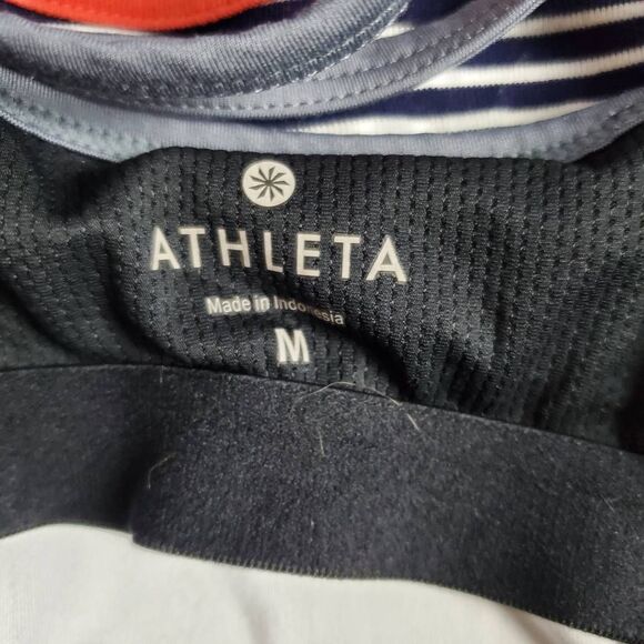 Athleta Grey Floral Print Strappy Athletic Tank Top Women’s Medium - Picture 5 of 7